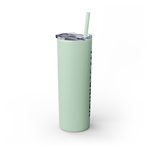 WORDMARK | Glossy Skinny Tumbler with Straw, 20oz - Image 2